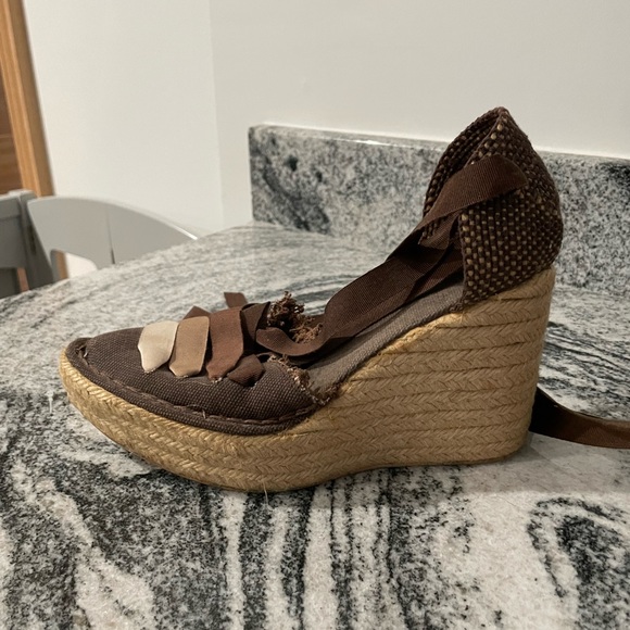 Missing brand made in Spain espadrille wedge with ombré ribbon front size 36 - Picture 5 of 7